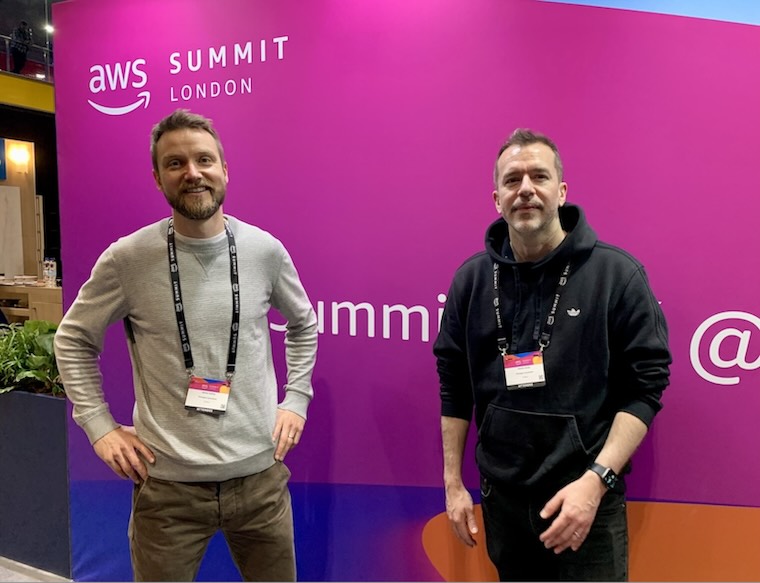 Photo of James and Martin at the AWS Summit London 2024